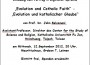 Mittwoch, 12. Sept. – Vortrag: „Evolution and Catholic Faith“