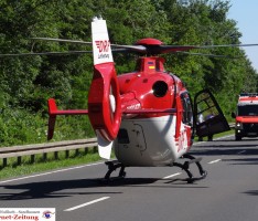 Motorrad-Unfall B3 – Zwei Fahrer verletzt – Rettungshubschrauber im Einsatz