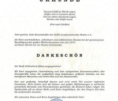 Stadt Schönebeck (Elbe) bedankt sich bei den Einsatzkräften des DLRG LV Baden
