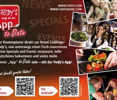 Fody`s Restaurants verteilen Gutscheine per Smartphone-APP