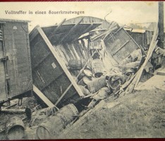 Sandhäuser Großtauschtag: „Volltreffer in einen Sauerkrautwagen“ bei WK1 Postkarten