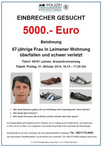 4708 - Phantombild Leimen Graubrunnenweg-Überfall Plakat gross