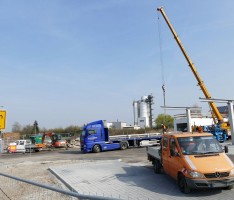 Leimens neuestes Ortsschild steht vor dem Gewerbegebiet Hagen II