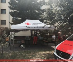 Einsatz der Einsatzgruppe des DRK Leimen bei einem Wohnungsbrand in Leimen-Mitte