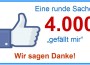 Wir sagen Danke für 4.000 Facebook „Gefällt-mir“-Klicks