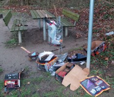 Müllvandalen auf Spielplatz Wölfelweg: </br>Räumt Euren Mist endlich weg!