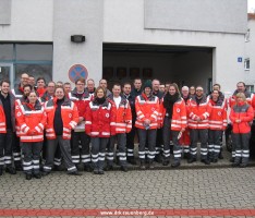 DRK Leimen bei Absicherung des großen Faschingsumzugs in Malsch