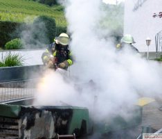 Feuerwehreinsatz Festhallenstraße: </br>Baustellen-Aggregat brannte