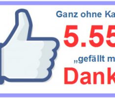 Hat nix mit Karneval zu tun: Danke für 5.555 Likes auf unserer Facebookseite