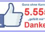 Hat nix mit Karneval zu tun: Danke für 5.555 Likes auf unserer Facebookseite