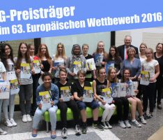 63. Europäischer Wettbewerb 2016 – Preisträger des Friedrich-Ebert-Gymnasiums