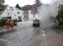 Nußloch: Auto in Vollbrand; Sinsheimer Straße voll gesperrt; Ursache noch unklar