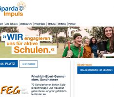 Friedrich-Ebert-Gymnasium erfolgreich bei Sparda-Wettbewerb: 750,- Euro Preisgeld