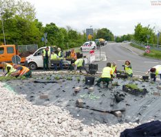 Kreisel zwischen Leimen und Sandhausen verschönert: Es fehlt nur noch der Frosch