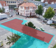 Geplante Rathausplatz-Bebauung: Eingezeichnete Flächen sind ohne Parkraum