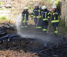 Kleiner Flächenbrand in der Leimener Bergstraße – Mit Bordmitteln gelöscht