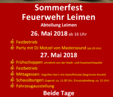 Feste der Leimener Feuerwehrabteilungen stehen an, kommen Sie vorbei!