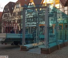 Tiefgarageneingang auf dem Georgi-Marktplatz – Neue Einhausung fertiggestellt
