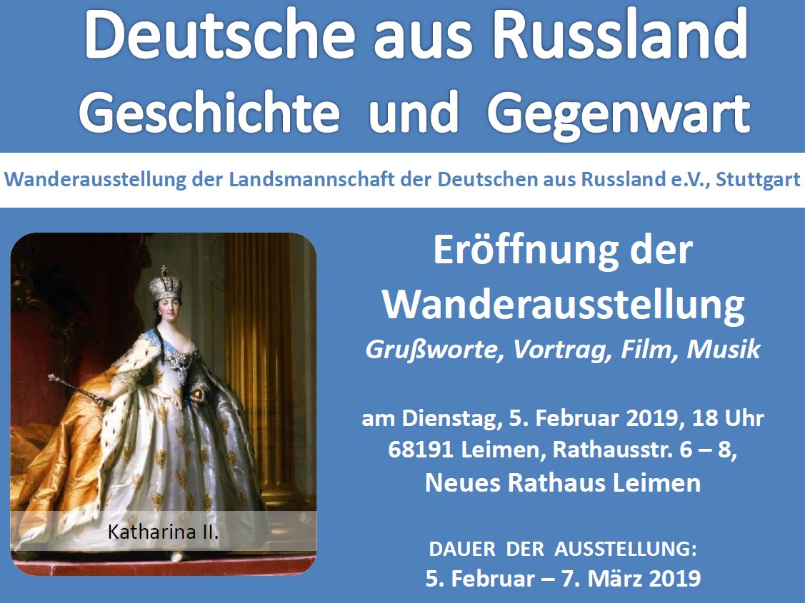 "Deutsche aus Russland. Geschichte und Gegenwart" - Ausstellung am 5. Februar