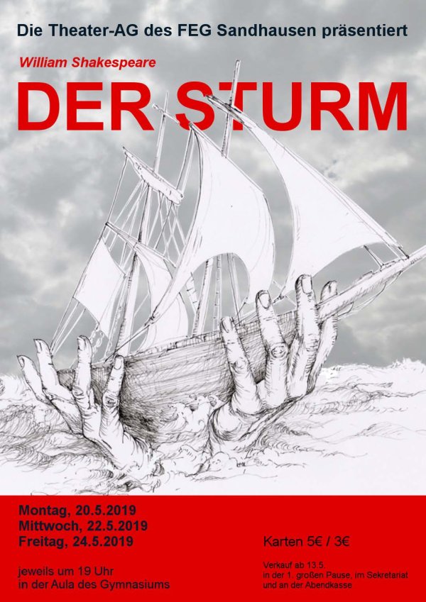 Theater-AG des Fr.-Ebert-Gymnasiums Sandhausen spielt Shakespeares „Der Sturm“
