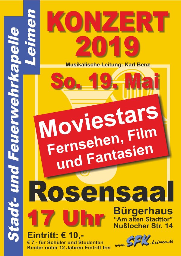 SFK-Konzert am 19. Mai: "Moviestars - Fernsehen, Film und Fantasien"