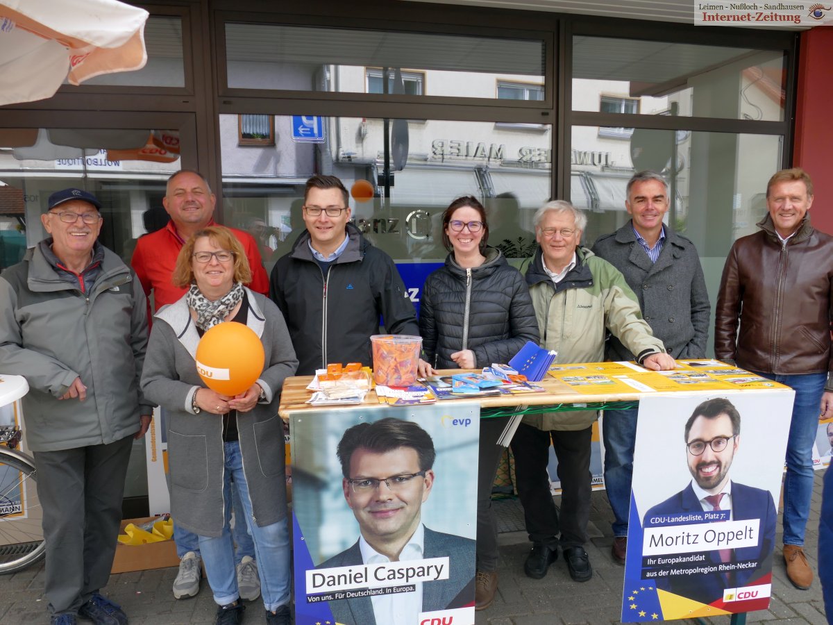 Straßenwahlkampf in Sandhausen - Baustelle hält die "Kämpfer" auseinander