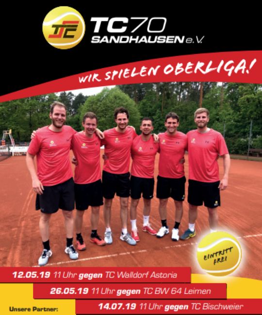Tennis Club Sandhausen: Saisonauftakt nach Maß - Morgen Derby gegen Leimen