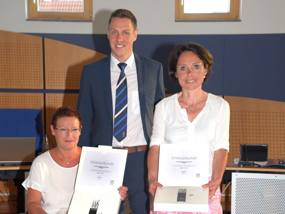Nußloch ehrte die verdienten Gemeinderätinnen Ingrid Schulze und Susanne Wenz