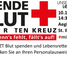 Rotes Kreuz bittet um Blutspenden – Kommen auch Sie am 10.10. nach St. Ilgen