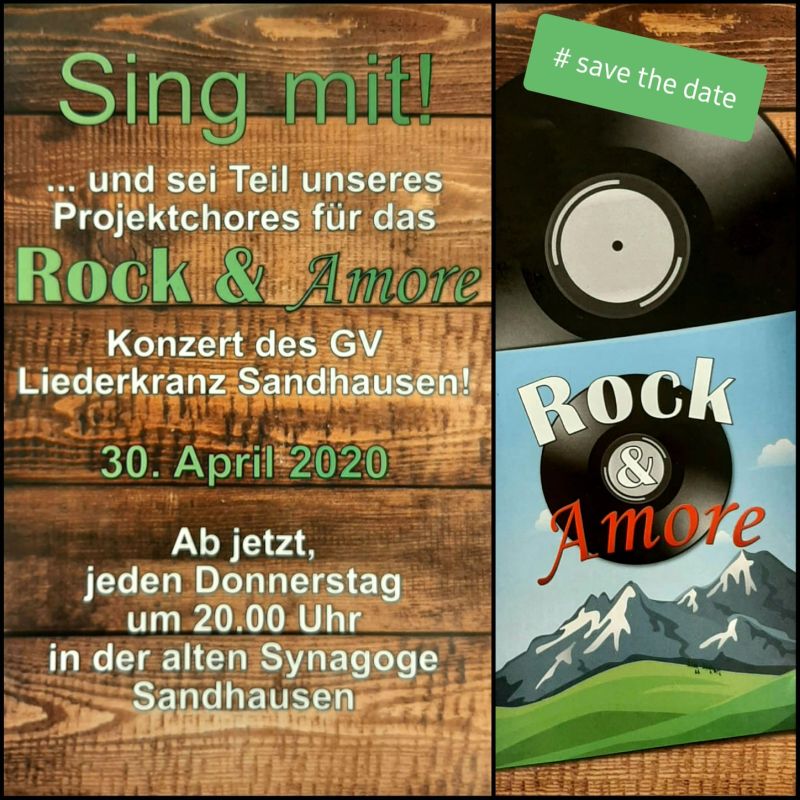 Sing mit im Projekt 2020 des Liederkranz' Sandhausen: „Rock & Amore“