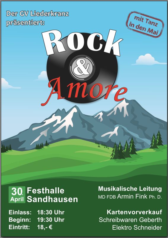 Vorankündigung Liederkranz Sandhausen „Rock & Amore“