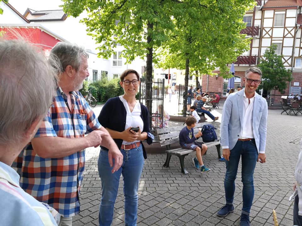 SPD Leimen: Auf ein Eis mit Lars Castellucci und Andrea Schröder-Ritzrau