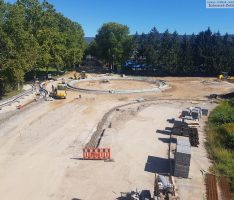 K 4155 Sanierung – Neuer Straßenzuschnitt und Kreisel bereits gut erkennbar