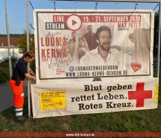 Blutspendeplakate in Leimen aufgehängt