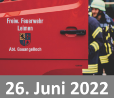 Feuerwehr Gauangelloch lädt zum Fest am 26. Juni