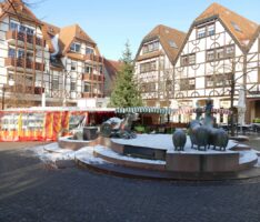 Leimens zentraler Georgi-Marktplatz: Im Winter wenig Frequenz trotz guter Angebote