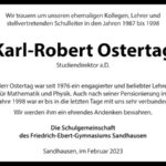 Trauer um Karl-Robert Ostertag