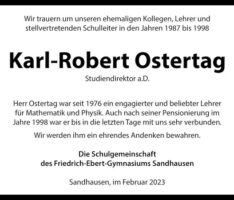 Trauer um Karl-Robert Ostertag