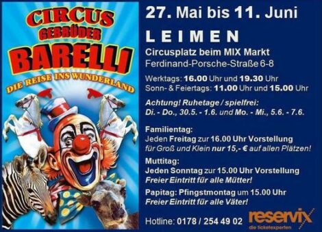 Circus Gebrüder Barelli – Heute 19.30 Uhr große Galashow mit Feuerwerk