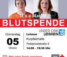 Das DRK Leimen ruft zur Blutspende auf