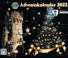 Lions Club stellt Adventskalender 2023 vor – Titelbild mit Leimens Franzosenturm