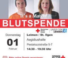 DRK Leimen ruft zur Blutspende am 01.02.2024 auf