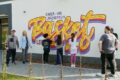 Kunstwoche im Basket 2 – Lagercontainer mit Graffiti-Sprüchen besprüht