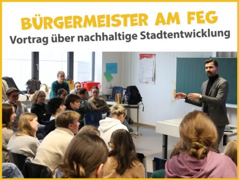 Vortrag von Bürgermeister Günes am FEG über seine Vision für ein nachhaltiges Sandhausen