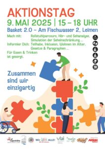 Einladung zum Aktionstag am 9. Mai in Leimen zur Förderung von Teilhabe und Barrierefreiheit.