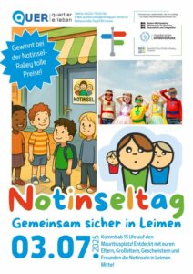 Verkleidete Kinder beim Notinseltag Leimen 2025, zeigen Freude und Gemeinschaft.