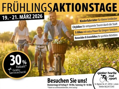 Frühlingsaktionstage bei günter haritz rad sport vom 19.-21. März