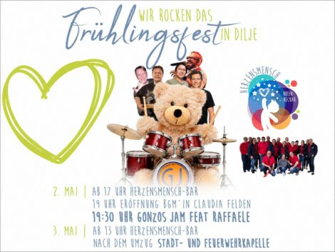 Diljemer Frühlingsfest auf dem Willi-Laub-Platz mit Sommertagsumzug und Gonzos Jam