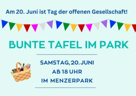 Premiere: Bunte Tafel im Menzerpark am Samstagabend