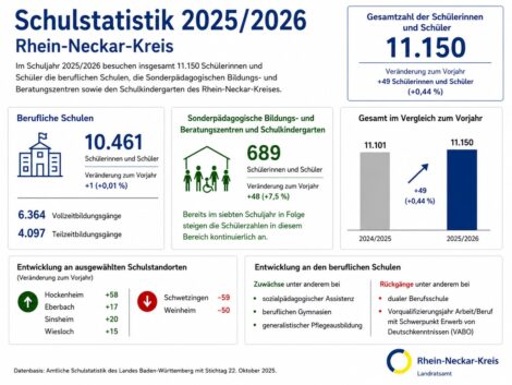 Schulstatistik des RN-Kreises: Berufsschulen konstant – Mehr Kinder an Förderschulen